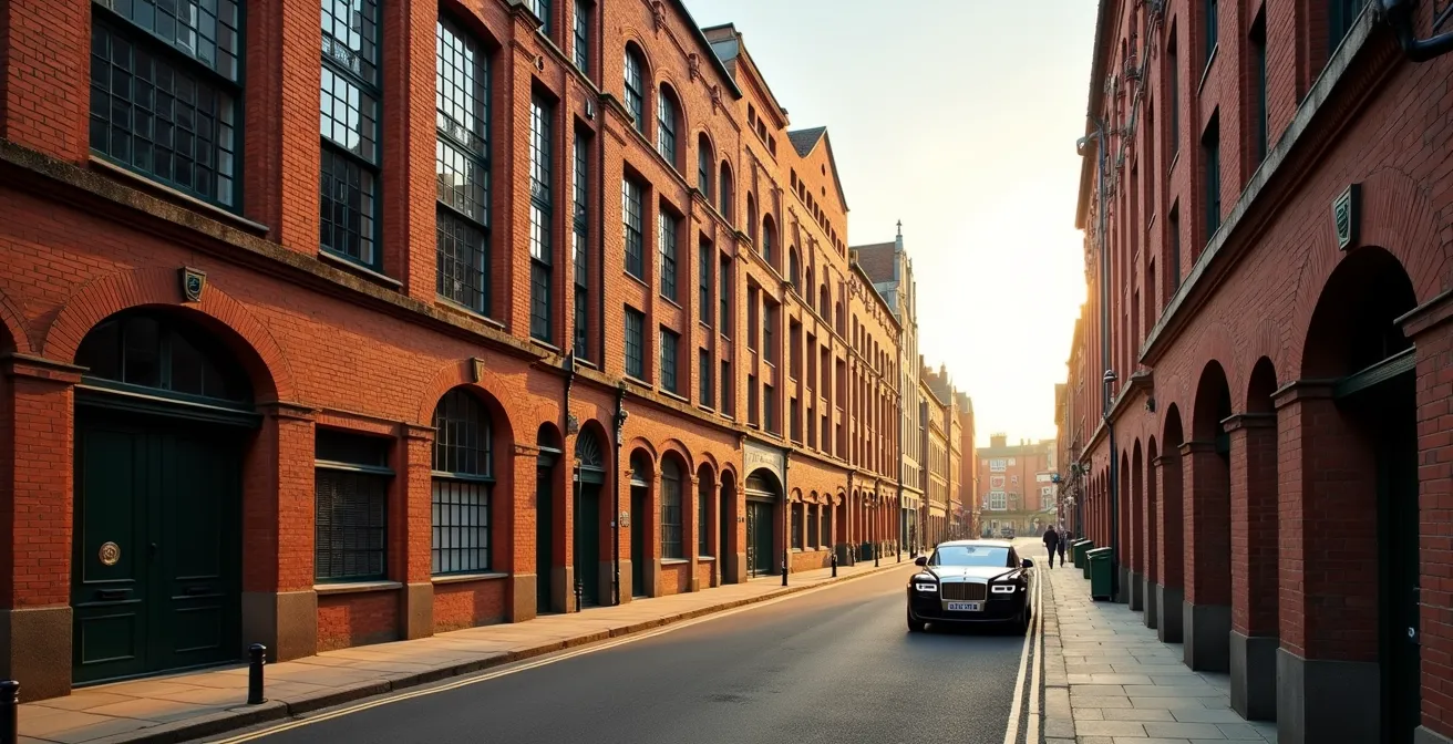 Victorian lace warehouse buildings in Nottingham's historic Lace Market district