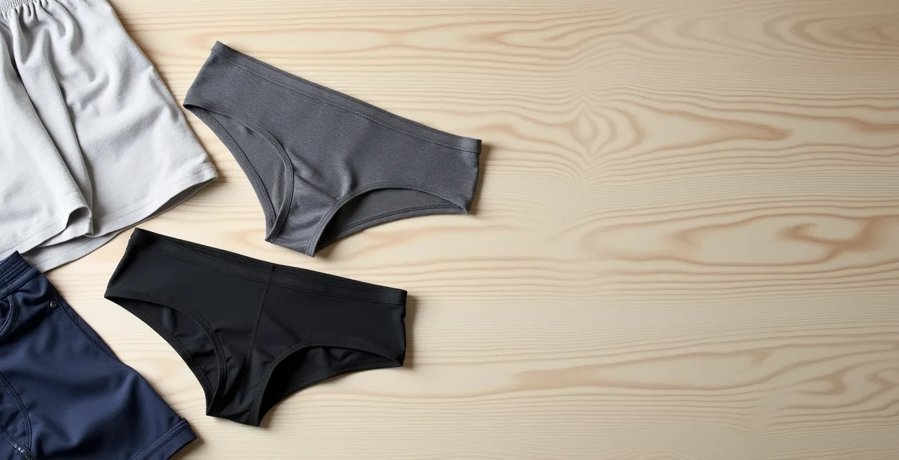 High-quality men's underwear fabric detail showing structure and support